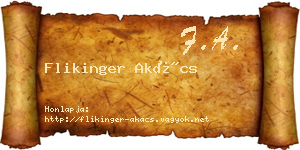 Flikinger Akács névjegykártya